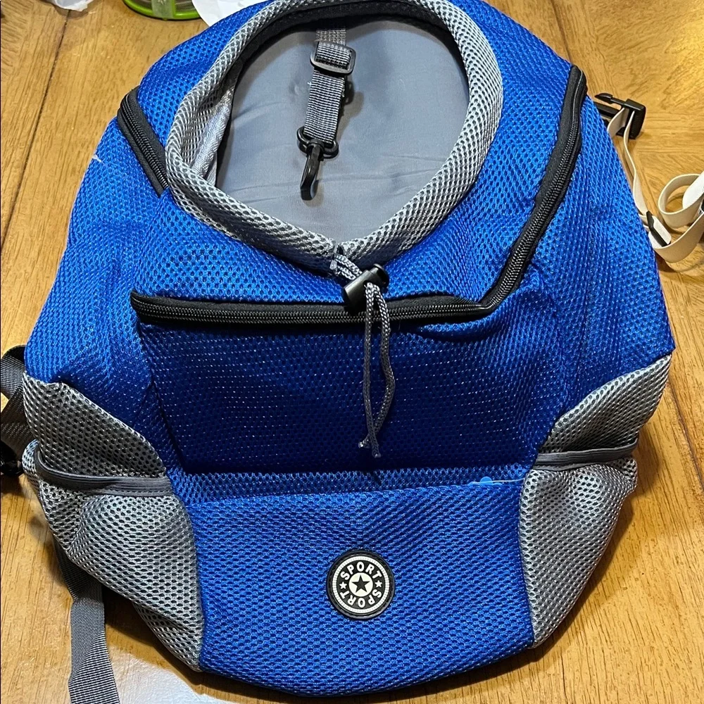 Blue & Gray Pet Carrier Backpack - Comfortable Travel Dog Carrier